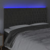 Cabecero con luces LED terciopelo gris oscuro 200x7x118/128 cm 3