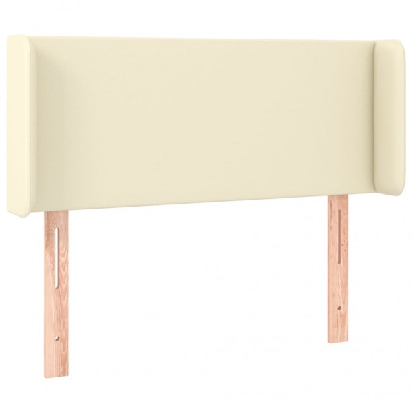 Cabecero con LED cuero sintético crema 93x16x78/88 cm M 3