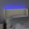 Cabecero con LED cuero sintético crema 93x16x78/88 cm 4