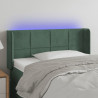 Cabecero con LED de terciopelo verde oscuro 103x16x78/88 cm 1