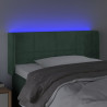 Cabeceira cama c/ luzes LED veludo 103x16x78/88 cm verde-escuro 4
