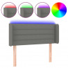 Cabecero con luces LED de tela gris oscuro 93x16x78/88 cm 2
