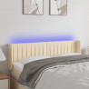 Cabecero con LED de tela crema 147x16x78/88 cm 1