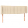 Cabecero con LED de tela crema 147x16x78/88 cm 3