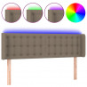 Cabecero con LED de tela gris taupe 147x16x78/88 cm 2