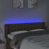 Cabecero con LED de tela gris taupe 147x16x78/88 cm 4