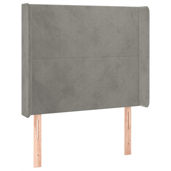 Cabecero con LED de terciopelo gris claro 103x16x118/128 cm M 3