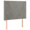 Cabecero con LED de terciopelo gris claro 103x16x118/128 cm 3
