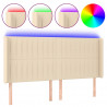 Cabecero con LED de tela color crema 203x16x118/128 cm 2