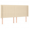 Cabecero con LED de tela color crema 203x16x118/128 cm 3