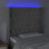 Cabecero con LED de terciopelo gris claro 103x16x118/128 cm 4