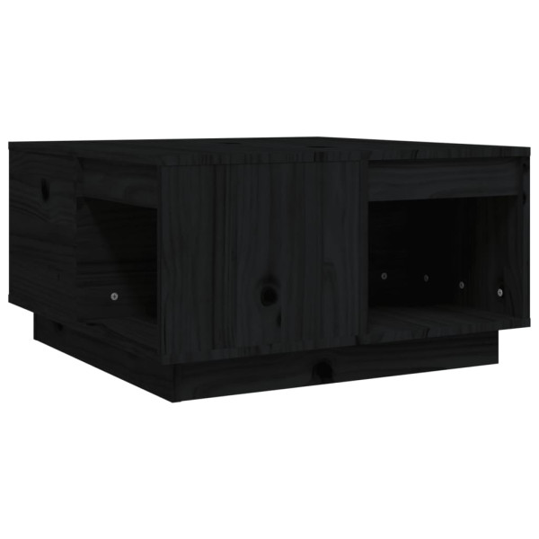 Mesa de centro de madera maciza de pino negro 60x61x32.5 cm M 2