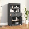 Aparador alto de madera maciza de pino gris 60x40x116.5 cm 5