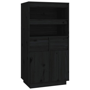 Aparador alto de madera maciza de pino negro 60x40x116.5 cm H
