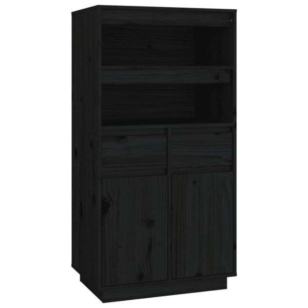 Aparador alto de madera maciza de pino negro 60x40x116.5 cm M 2