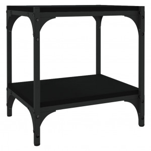 Mueble para TV madera contrachapada y acero negro 40x33x41 cm H