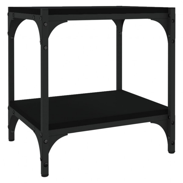 Mueble para TV madera contrachapada y acero negro 40x33x41 cm M 2