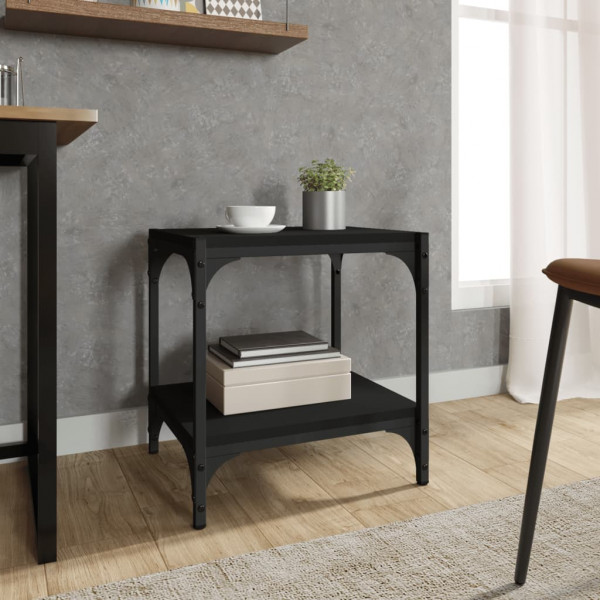 Mueble para TV madera contrachapada y acero negro 40x33x41 cm M 3