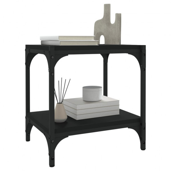 Mueble para TV madera contrachapada y acero negro 40x33x41 cm M 4