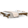 Sofá cama extraíble madera maciza de pino marrón 2x(100x200) cm 2