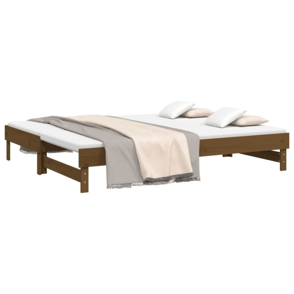 Sofá cama extraíble madera maciza de pino marrón 2x(100x200) cm M 3