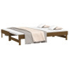 Sofá cama extraíble madera maciza de pino marrón 2x(100x200) cm 3