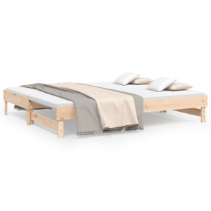 Sofá cama extraíble madera maciza de pino 2x(90x200) cm H