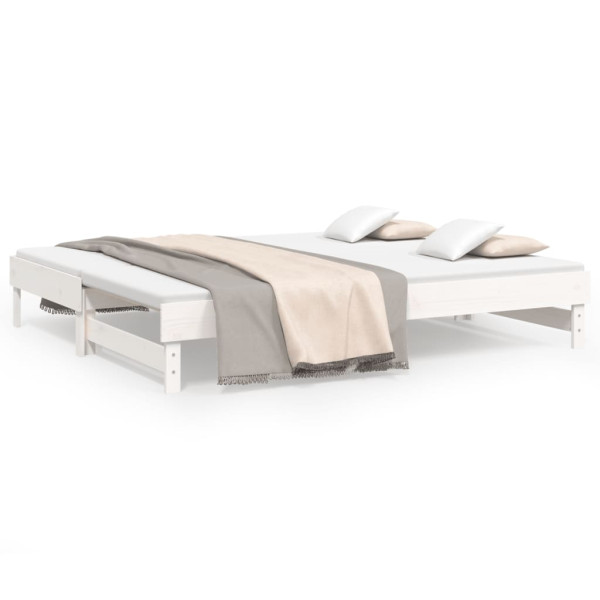 Sofá-cama de puxar 2x(90x200) cm pinho maciço branco M 2