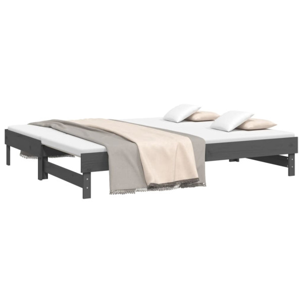 Sofá cama extraíble madera maciza de pino gris 2x(90x200) cm M 3