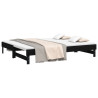 Sofá cama extraíble madera maciza de pino negro 2x(90x200) cm 3