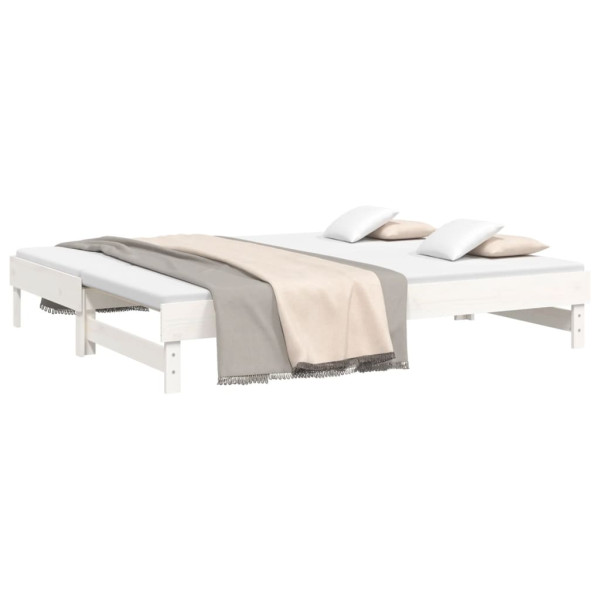Sofá-cama de puxar 2x(80x200) cm pinho maciço branco M 3