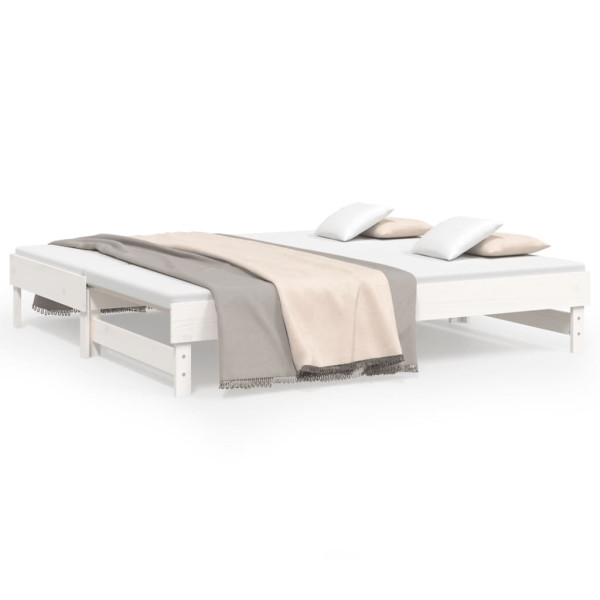 Estrutura sofá-cama de puxar 2x(90x190) cm pinho maciço branco M 2