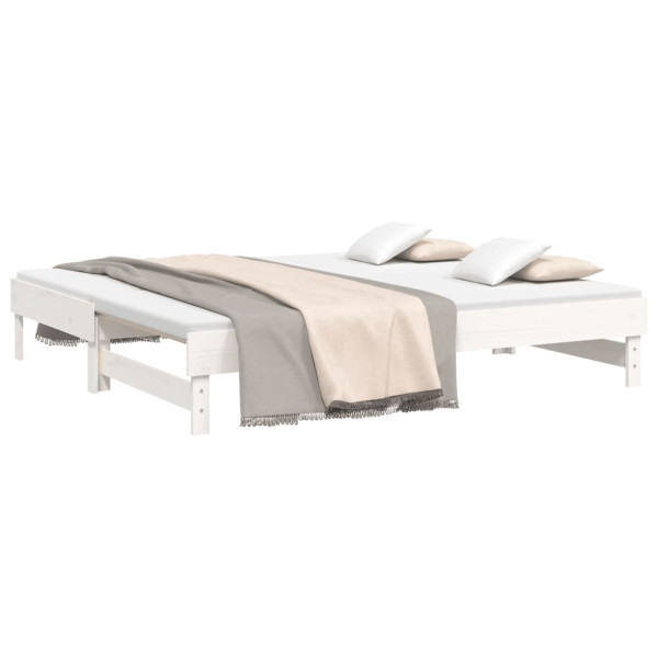 Estrutura sofá-cama de puxar 2x(90x190) cm pinho maciço branco M 3