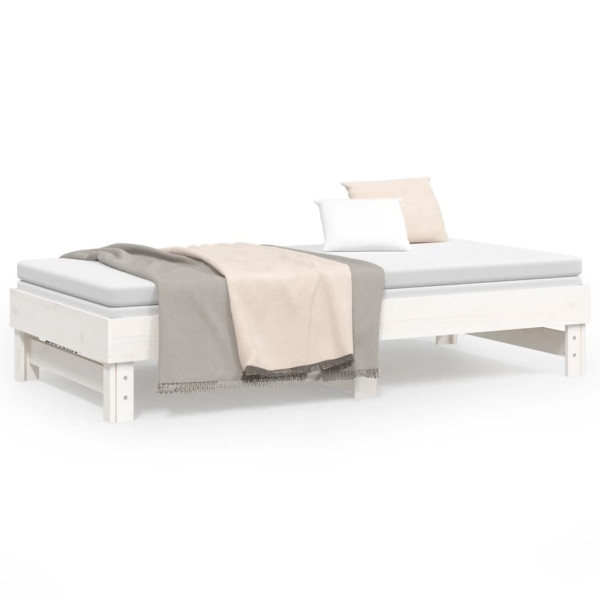 Estrutura sofá-cama de puxar 2x(90x190) cm pinho maciço branco M 5