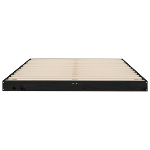 Estructura de cama de madera maciza pino negra 120x190 cm M 5
