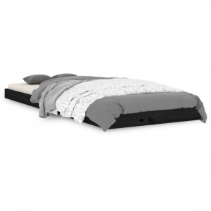 Estructura de cama madera maciza de pino negro 75x190 cm H