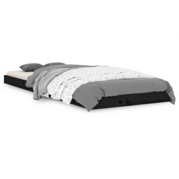 Estructura de cama madera maciza de pino negro 75x190 cm M 2