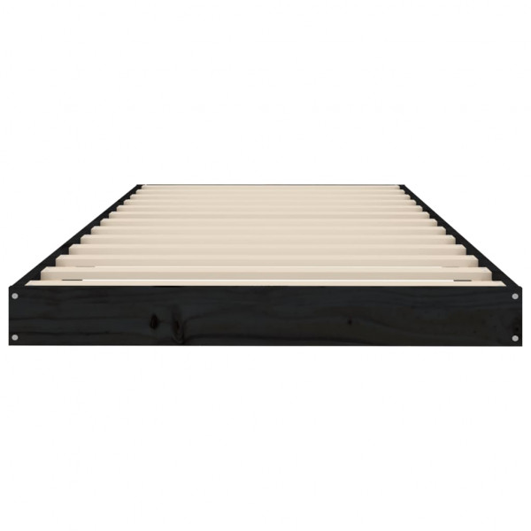 Estructura de cama madera maciza de pino negro 75x190 cm M 5