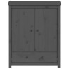 Aparador alto de madera maciza de pino gris 83x41.5x100 cm 5
