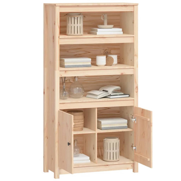 Aparador de madera maciza de pino 80x35x154 cm M 4