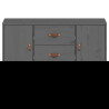 Aparador madera maciza de pino gris 110x40x78 cm 5