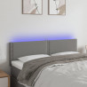 Cabecero con LED de tela gris oscuro 144x5x78/88 cm 1