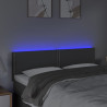 Cabecero con LED de tela gris oscuro 144x5x78/88 cm 3
