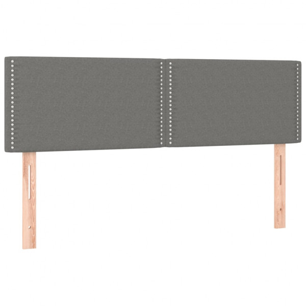 Cabecero con LED de tela gris oscuro 144x5x78/88 cm M 4