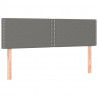 Cabeceira de cama c/luzes LED tecido 144x5x78/88cm cinza-escuro 4