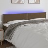 Cabeceira de cama c/ luzes LED tecido 180x5x78/88 cm castanho 1