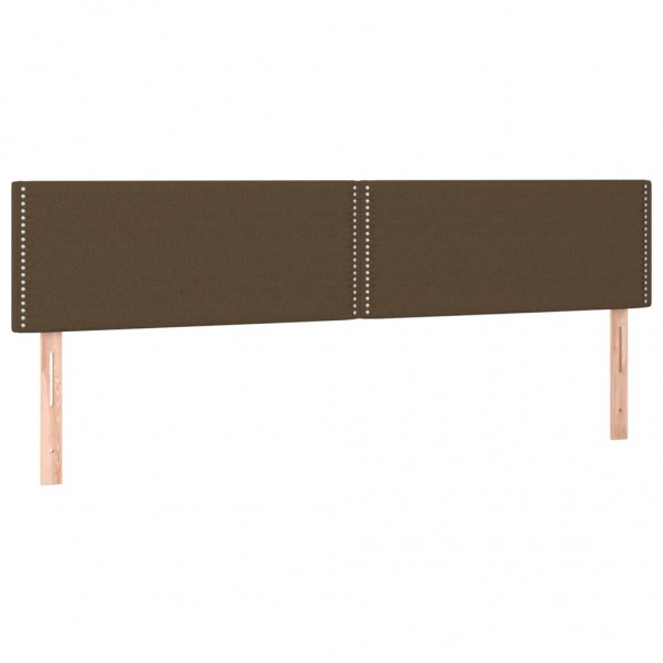 Cabeceira de cama c/ luzes LED tecido 180x5x78/88 cm castanho M 4