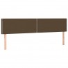 Cabeceira de cama c/ luzes LED tecido 180x5x78/88 cm castanho 4