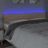 Cabeceira de cama c/ luzes LED tecido 160x5x78/88 cm cor creme 3