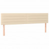 Cabecero con LED de tela color crema 160x5x78/88 cm 4